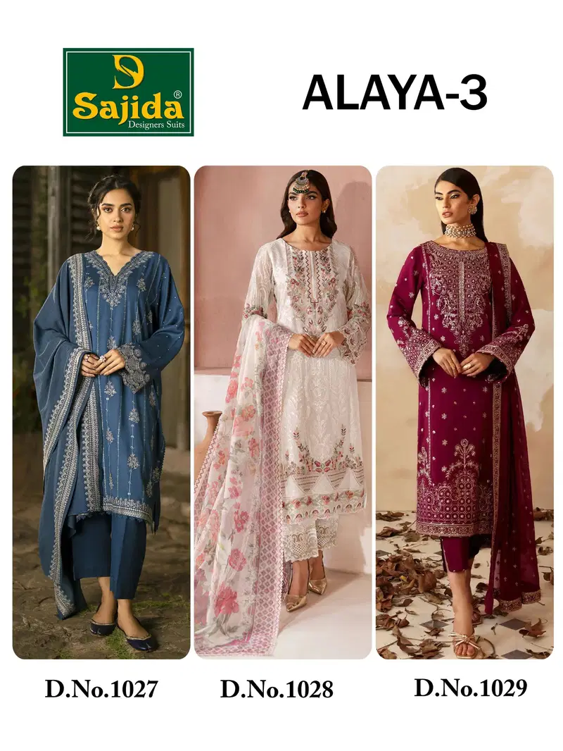 Alaya Vol 3 by Sajida Georgette Pakistani Salwar Kameez Orders In India